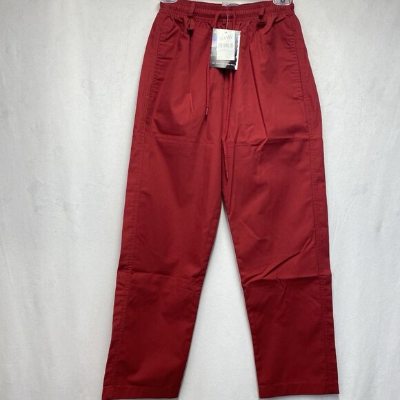 S.C.R.U.B.S. Drawstring Mid-Rise Straight Leg Pants Women Sz XXS Petite Red New - Picture 8 of 15